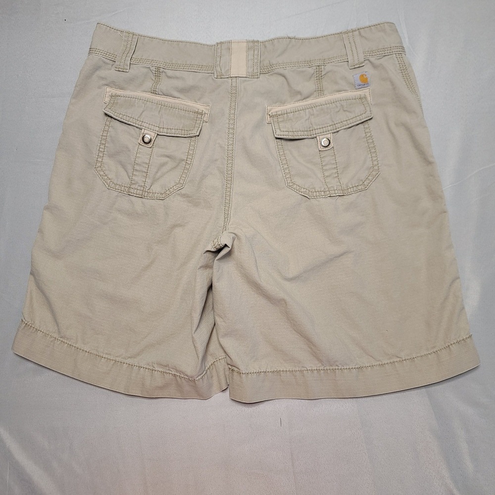 Carhartt Cargo Shorts Womens 35 Tan Khaki‎ Ripstop Utility Hiking Workwear